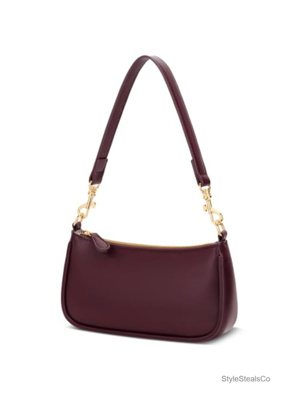 Small PU Leather Shoulder Bag Zip Closure Mini Purse Crossbody
